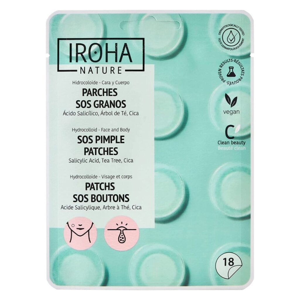 Parches SOS GRANOS con Ácido Salicílico, Árbol de Té y Centella Asiática | Iroha Nature