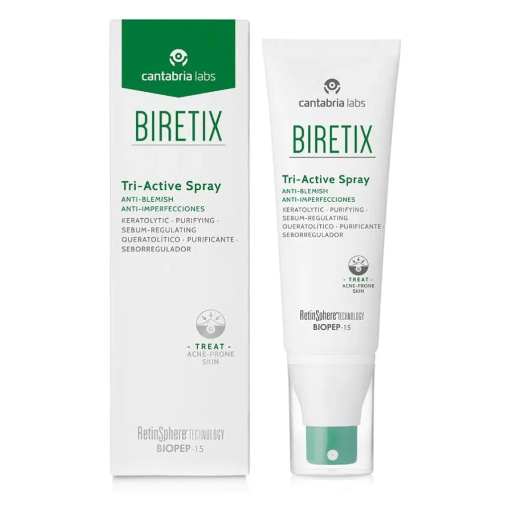 Spray antimarcas de acné corporal Biretrix Cantabria Labs.