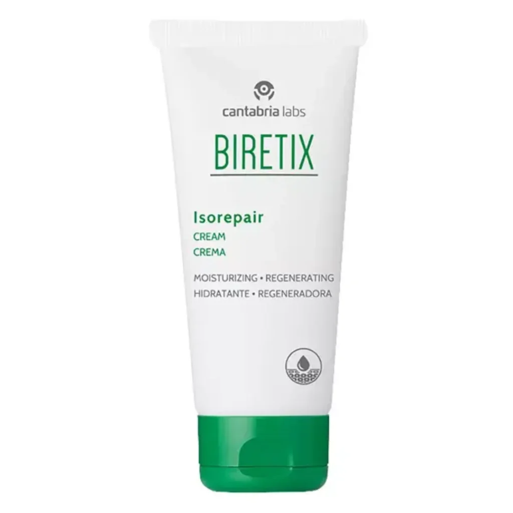 Biretix isorepair crema hidratante facial piel acneica fragilizada.